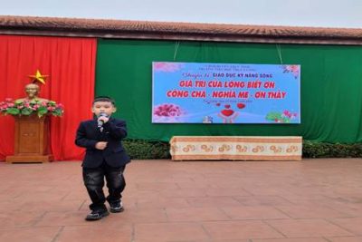 Trường tiểu học Trực Cường tổ chức hoạt động ngoại khóa chuyên đề giáo dục kĩ năng sống chào mừng Quốc tế phụ nữ 8/3 với chủ đề: “GIÁ TRỊ CỦA LÒNG BIẾT ƠN _ CÔNG CHA – NGHĨA MẸ –  ƠN THẦY”